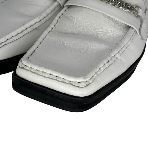 Tony Bianco Women's Chain Loafers 7 Square Toe White Cruise Relaxed Mule Classic - Picture 6 of 13